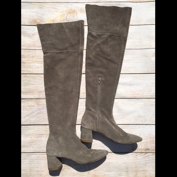 Topshop | caramel suede over the knee boots 37 - Picture 3 of 8